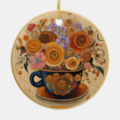 Dated Beautiful Modern Art Coffee Cup Ornament (Hinten)
