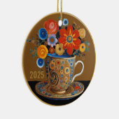 Dated Beautiful Modern Art Coffee Cup Ornament (Rechts)