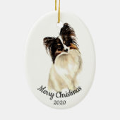 Dated Christmas Custom Watercolor German Shepherd Keramikornament (Hinten)