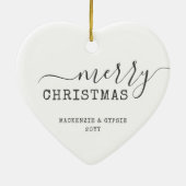 Dated Christmas Horse Lover Custom Foto Herz Keramik Ornament (Hinten)