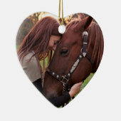 Dated Christmas Horse Lover Personalized Foto Keramik Ornament (Rechts)