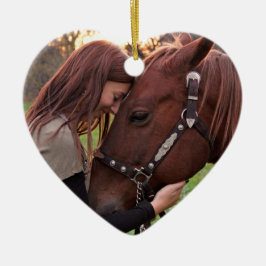 Dated Christmas Horse Lover Personalized Foto Keramik Ornament