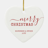 Dated Christmas Horse Lover Personalized Foto Keramik Ornament (Hinten)