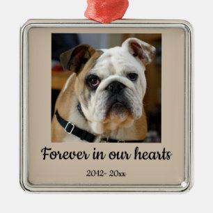 Dated Custom Foto Bulldog-Hund im Speicher Ornament Aus Metall