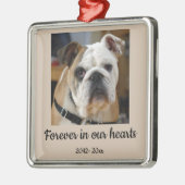 Dated Custom Foto Bulldog-Hund im Speicher Ornament Aus Metall (Links)