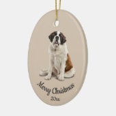 Dated Custom Foto Christmas St. Bernard Dog Hausti Keramik Ornament (Links)