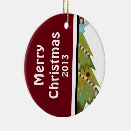 Dated Custom Foto Weihnachtsbaum Ornament (Rechts)