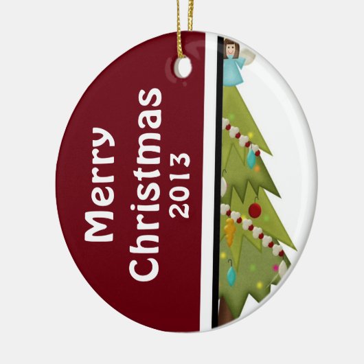 Dated Custom Foto Weihnachtsbaum Ornament (Links)