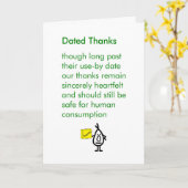 Dated danke - Ein lustig Belated Danke Gedicht Karte (Gelbe Blume)