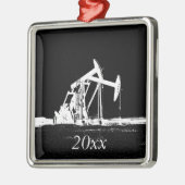 Dated Dual Oil Well Pumper Unit Ornament Aus Metall (Links)