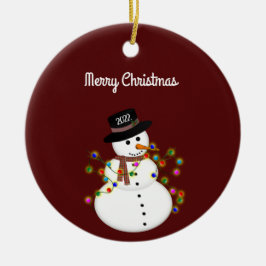 Dated FroChristmas Snowman Personalisiert Keramik Ornament