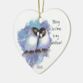 Dated FroChristmas Sweetheart Love Birds Keramik Ornament (Links)
