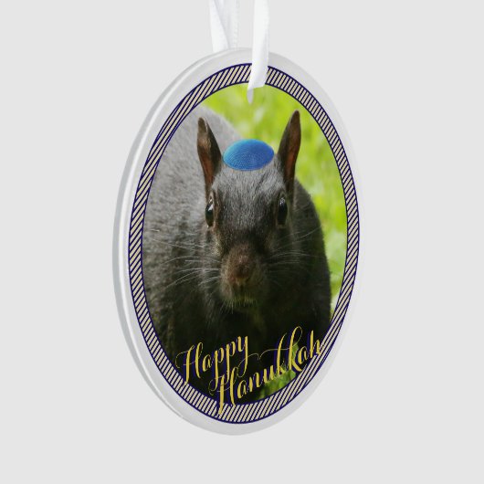 Dated ・ Happy Hanukkah ・ Funny Juwish Eichhörrel Ornament (Vorderseite)