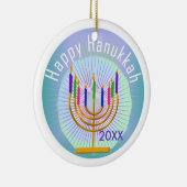 Dated Happy Hanukkah Keepake Ornament (Rechts)