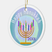 Dated Happy Hanukkah Keepake Ornament (Links)