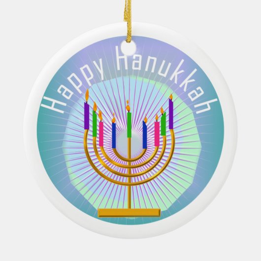 Dated Happy Hanukkah Keepake Ornament (Hinten)