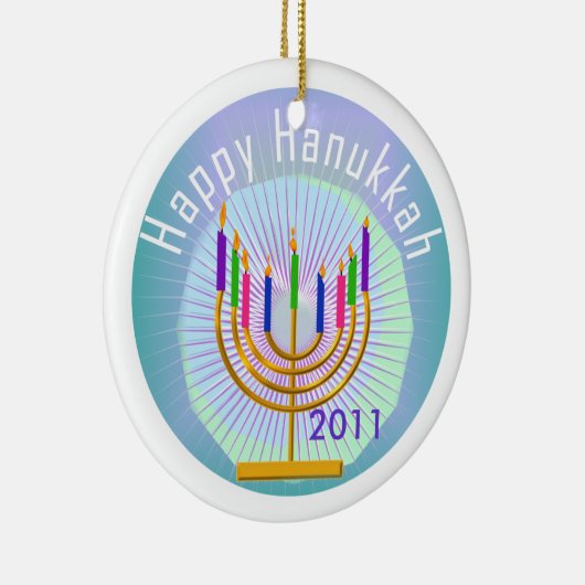 Dated Happy Hanukkah Keepake Ornament (Rechts)