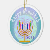 Dated Happy Hanukkah Keepake Ornament (Links)
