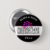 Dated Hearts 50. Wedding Anniversary Party Geschen Button (Vorne & Hinten)