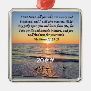 DATED MATTHEW 11:28 SONNENRISE FOTO DESIGN ORNAMENT AUS METALL