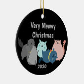 Dated Meowy Weihnachtsmann Katzen Kätzchen anpasse Keramik Ornament (Rechts)