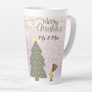 Dated Mr & Mrs Yellow Star Xmas Art Milchtasse