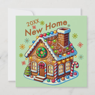 Dated New Zuhause Gingerbread House Feiertagskarte