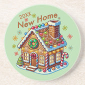 Dated New Zuhause Gingerbread House Getränkeuntersetzer (Vorne)