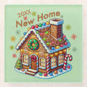 Dated New Zuhause Gingerbread House Glasuntersetzer (Vorderseite)