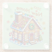 Dated New Zuhause Gingerbread House Glasuntersetzer (Rückseite)