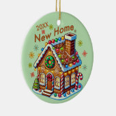 Dated New Zuhause Gingerbread House Keramik Ornament (Rechts)