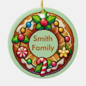 Dated New Zuhause Gingerbread House Keramik Ornament (Hinten)