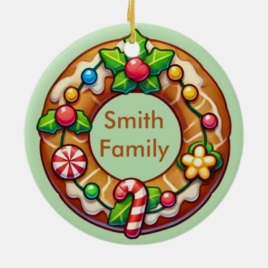 Dated New Zuhause Gingerbread House Keramik Ornament (Hinten)