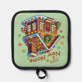 Dated New Zuhause Gingerbread House Topflappen (Vorderseite)