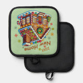 Dated New Zuhause Gingerbread House Topflappen (Vorderseite/Rückseite)