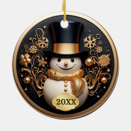 Dated Niedlich Snowman Weihnachtsschmuck (Hinten)