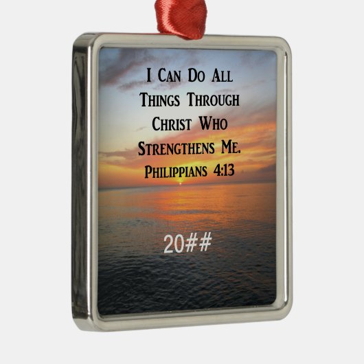 DATED PHILIPPIANS 4:13 FOTO SCRIPTURE ORNAMENT AUS METALL (Rechts)