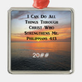DATED PHILIPPIANS 4:13 FOTO SCRIPTURE ORNAMENT AUS METALL (Vorne)