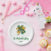 Dated St. Patrick's Day Kleeblatt Pappteller (Party)