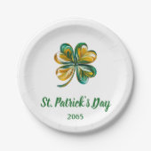 Dated St. Patrick's Day Kleeblatt Pappteller (Vorderseite)