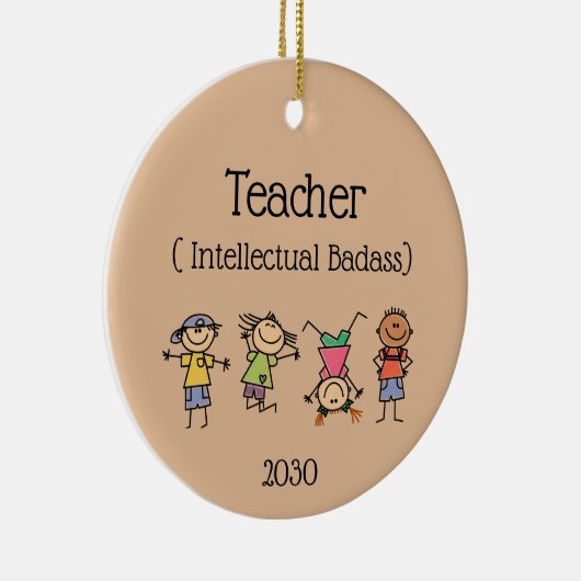 Dated Teacher and Intellectual Badass Fusion Zitat Keramik Ornament (Rechts)