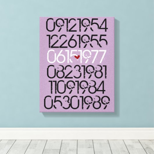 Dated Wall Art - Distressed Style - Wrapped Canvas Leinwanddruck (Insitu (Holzboden))