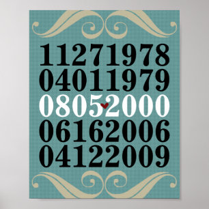 Dated Wall Art - Familien mit 2 Kindern Poster