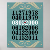 Dated Wall Art - Familien mit 3 Kindern Poster (Vorne)