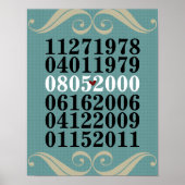 Dated Wall Art - Familien mit 3 Kindern Poster (Vorne)