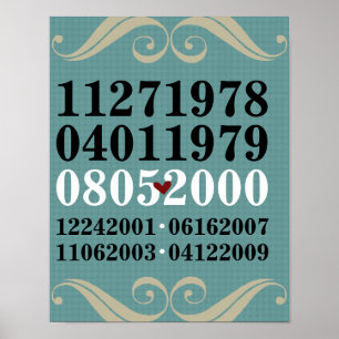 Dated Wall Art - Familien mit 4 Kindern Poster