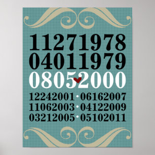 Dated Wall Art - Familien mit 6 Kindern Poster