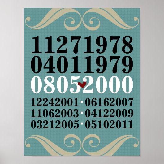 Dated Wall Art - Familien mit 6 Kindern Poster (Vorne)