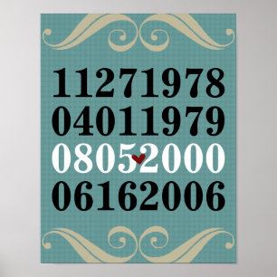 Dated Wall Art - Familien mit einem Kind Poster