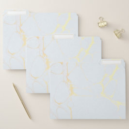 Datei-Ordner-Set - blaues Marmorierunggold Papiermappe
